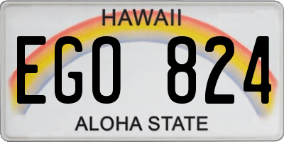 HI license plate EGO824