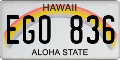 HI license plate EGO836