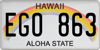 HI license plate EGO863