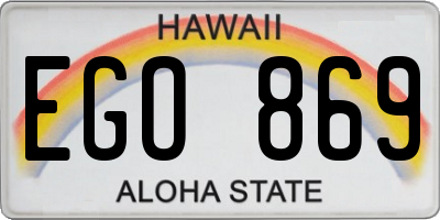 HI license plate EGO869