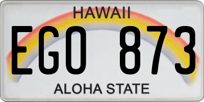 HI license plate EGO873