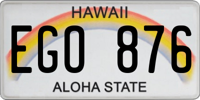 HI license plate EGO876