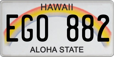 HI license plate EGO882