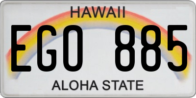 HI license plate EGO885