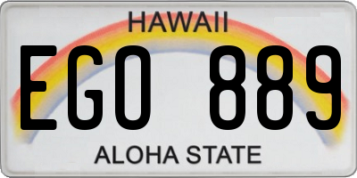 HI license plate EGO889