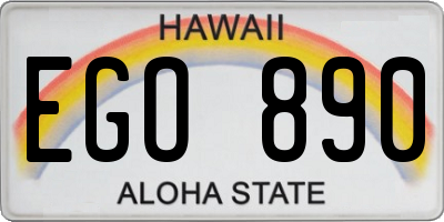 HI license plate EGO890