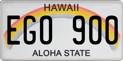 HI license plate EGO900