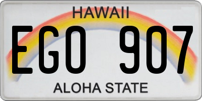 HI license plate EGO907