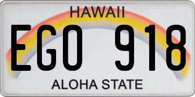 HI license plate EGO918