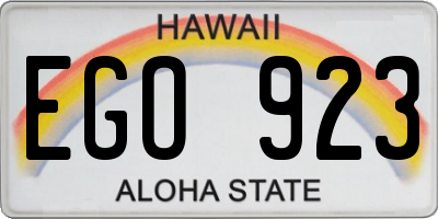 HI license plate EGO923