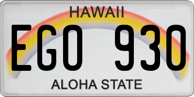 HI license plate EGO930