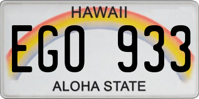 HI license plate EGO933
