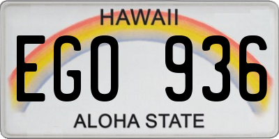 HI license plate EGO936