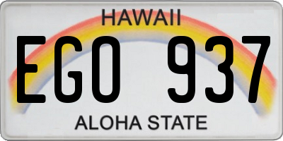 HI license plate EGO937