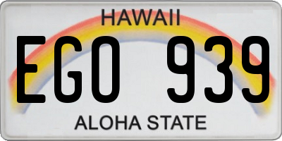 HI license plate EGO939