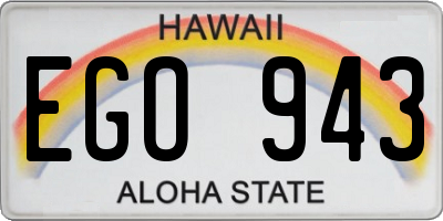HI license plate EGO943