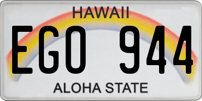 HI license plate EGO944