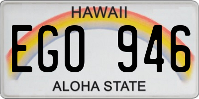 HI license plate EGO946