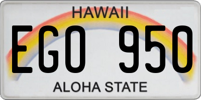 HI license plate EGO950