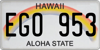 HI license plate EGO953