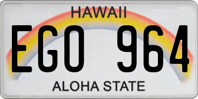 HI license plate EGO964