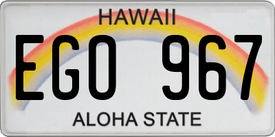 HI license plate EGO967