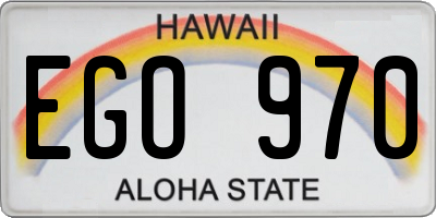HI license plate EGO970