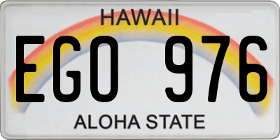 HI license plate EGO976