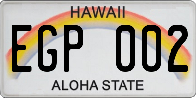 HI license plate EGP002