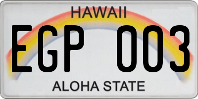 HI license plate EGP003