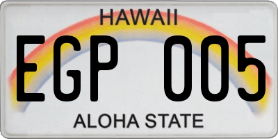 HI license plate EGP005