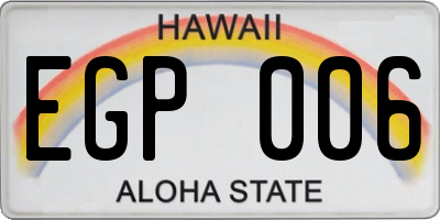 HI license plate EGP006