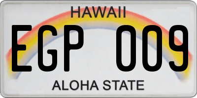 HI license plate EGP009