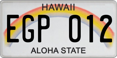 HI license plate EGP012