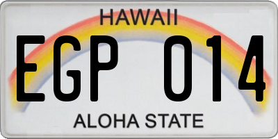 HI license plate EGP014