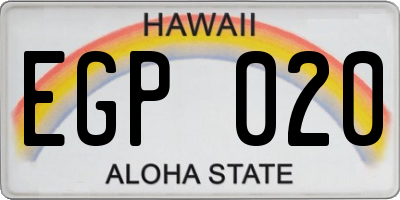 HI license plate EGP020