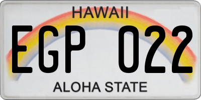 HI license plate EGP022