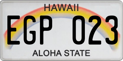 HI license plate EGP023