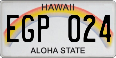 HI license plate EGP024