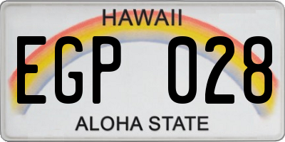 HI license plate EGP028