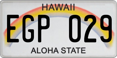 HI license plate EGP029