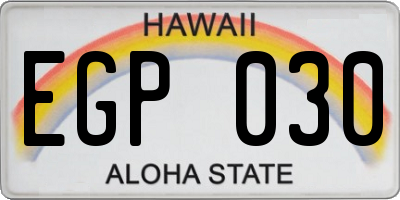 HI license plate EGP030