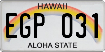 HI license plate EGP031