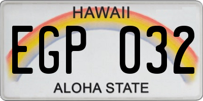 HI license plate EGP032