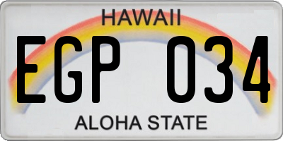 HI license plate EGP034