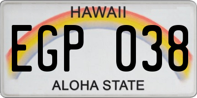 HI license plate EGP038