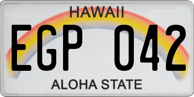 HI license plate EGP042