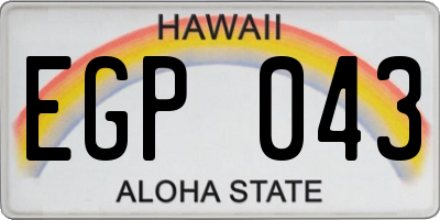 HI license plate EGP043