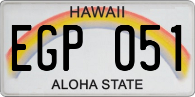 HI license plate EGP051