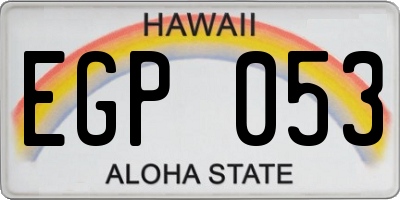 HI license plate EGP053